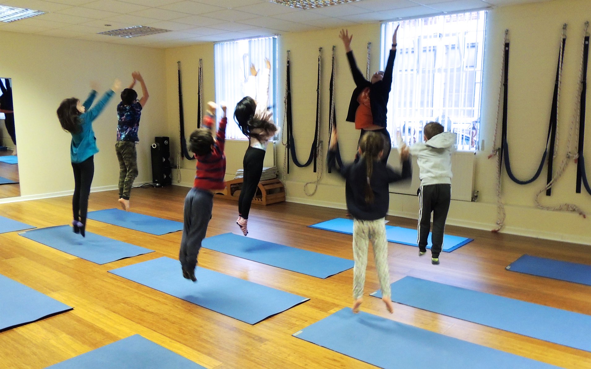 uing chairs as props Iyengar yoga demonstration